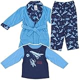 Boy's Bunz Kidz Space Robe and Pajama Set Navy/Blue 7