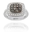 Sterling Silver 1/5ct TDW Champagne Diamond Square Ring