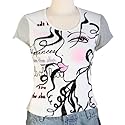 Jessie G. Women's Printed Scoop Neck Tee - White Medium