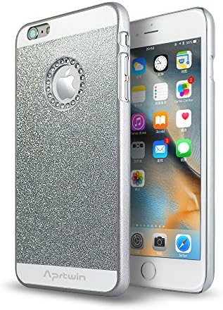 iPhone 6S Case, iPhone 6 Case, Aprtwin® Luxury Hybrid Beauty Crystal Rhinestone With Gold Sparkle Glitter PC Hard Protective Diamond Case Cover For iPhone 6/6S (4.7Inch)[Silver]