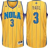 Youth Chris Paul #3 New Orleans Hornets NBA Swingman Basketball Jersey by Adidas (Gold-Teal)(Size=LARGE)