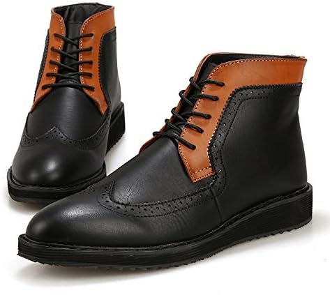 British male shoes inside / Bullock increase leisure Martin boots-Black mechanized Foot Length=26.9CM=10.6In