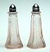 Pink Depression Style Glass Floral Salt and Pepper Shakers