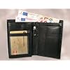 Geldb�rse Portemonnaie Geldbeutel echt Leder schwarz Hochformat Neu