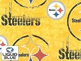 NFL Pittsburgh Steelers Liquid Football Print Fleece Fabric By the Yard