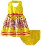 Blueberi Boulevard Baby-girls Newborn Foil Dot Border Sundress