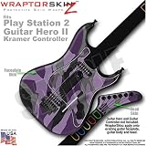 PS2 Guitar Hero II (2) Kramer Guitar Camouflage Purple WraptorSkinz TM Faceplate Skin by TuneTattooz TM