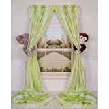 Curtain Critters Plush Jungle Safari Elephant and Lion Curtain Tieback, Car Seat, Stroller, Crib To
