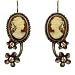 Acosta Jewellery - Antique Finished - Vintage Style Floral Cameo Earrings