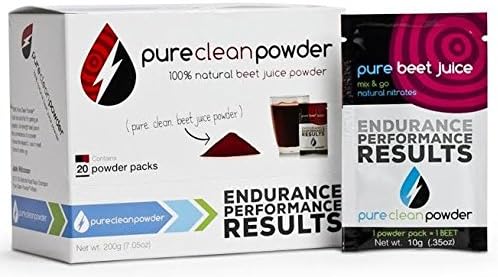 Organic Beet Juice Powder, 20 Individual Packets, Twice the Nitric Oxide Support by Pure Clean Powder