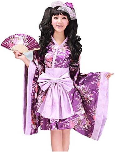 Nouqi® Womens Japanese Kimono Fancy Dress Lolita Anime Purple Cosplay Costumes M Size