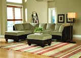 Sofa Sectional Set in Herbal Bella Microfiber / Bi-cast Vinyl - 9838HB-SET