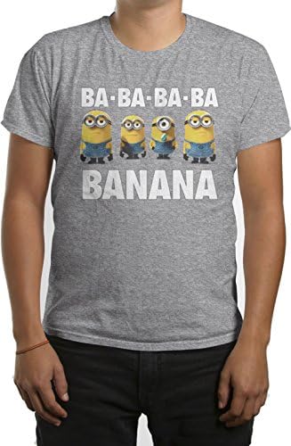Despicable Me 2 Minion Banana Mens Heather Grey T-Shirt XXL