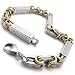 KONOV Jewelry Men's Stainless Steel Bracelet, Gold Silver, 9 Inch
