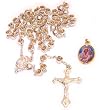 Silver Mother Mary with Child icon resined beads Rosary with Medal (6mm beads - 19 inches long) with special box.