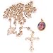 Silver Mother Mary with Child icon resined beads Rosary with Medal (6mm beads - 19 inches long) with special box.