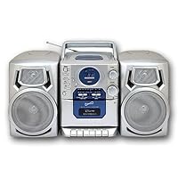 Supersonic SC-803 Silver Digital AM/FM CD Player Cassette Recorder Radio Boombox w/USB Input