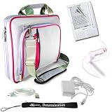 Kroo Pink and Gray Creamy Carrying Case Optional Shoulder Strap For Amazon Kindle DX Now with More Space, More Durable, Looks CooL + Includes a 4-inch Determination Hand Strap + Includes a 3 in 1 Combo Home & Car Charger with USB Data Sync Cable + Screen Protector Guard (Accessorie Pack is Also Compatible with New Kindle DX Wireless Reading Device 9.7" Display Latest Generation)