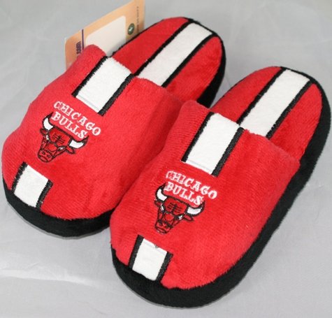 Chicago Bulls Youth Team Stripe Plush Slippers