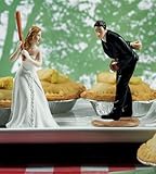 IMAGE OF Baseball Bride and Groom Cake Topper