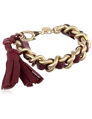 The SAK Woven Leather Tassel Toggle Bordeaux Bracelet, 7.5"
