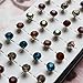 Set of 40 (20 Pairs) Rhinestone Crystal 5mm Stud Earrings Gems Multi Colours by Kurtzy
