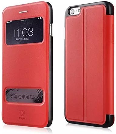 iPhone 6 plus case,View Series Smart Window View Front Flip Cover W Open Logo Back Folio Case for iPhone 6 plus 5.5"