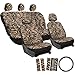 Oxgord 17pc Set Zebra Animal Print / Camel Beige, Tan Auto Seat Covers Set - Airbag Compatible - Front Low Back Buckets - 50/50 or 60/40 Rear Split Bench - 5 Head Rests - Universal Fit for Car, Truck, Suv, or Van - FREE Steering Wheel Cover