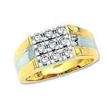 Gold Plated Sterling Silver 1/2 ct. Cubic Zirconia Men's Ring