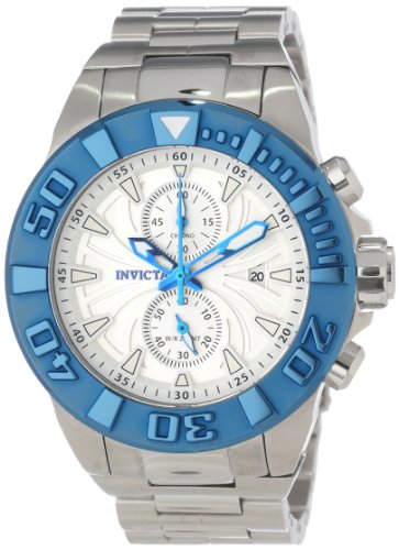 Invicta Men's 12310 Pro Diver Chronograph White Textured Dial Stainless Steel Watch
