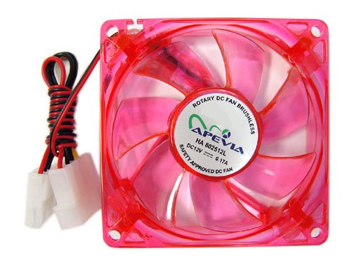 APEVIA 80mm 4pin UV Red LED Case Fan