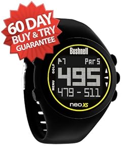 Bushnell Neo XS Golf Rangefinder Watch - (NEW VERSION w/ 32,500+ Courses) (Black)
