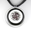 Round Murano Glass Pendant - Lucia Black/White