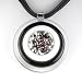Round Murano Glass Pendant - Lucia Black/White