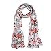 Elegant Roses Print Floral Scarf, Pink