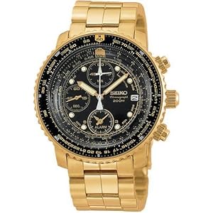 Seiko Men's Flight Alarm Chronograph Watch #SNA414
