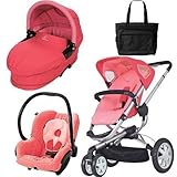 Quinny CV155BFXKT3 Buzz 3 Travel System and Dreami Bassinet in Pink Blush with Diaper Bag