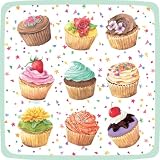 Entertaining with Caspari Cupcakes Square Paper Salad Plates, 16-Count