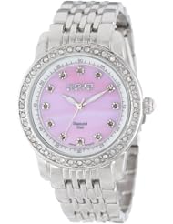 August Steiner Womens AS8045PK Diamond and Crystal Swiss Quartz Bracelet Watch