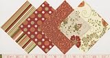 40 4" Bohemian Retro Orange Quilt Cotton Pre-cut Fabric Squares