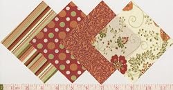 40 4" Bohemian Retro Orange Quilt Cotton Pre-cut Fabric Squares