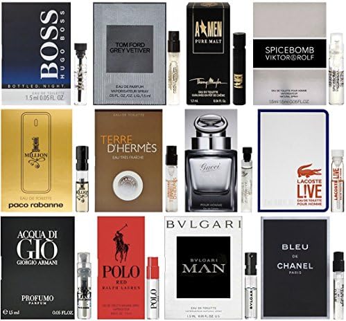 Men's High End Designer Fragrance Sampler - Lot x 12 Cologne Vials