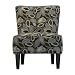 Handy Living 340C-PTL52-035 Halsted Armless Transitional Accent Chair, Brown And Blue Turning Leaves Design
