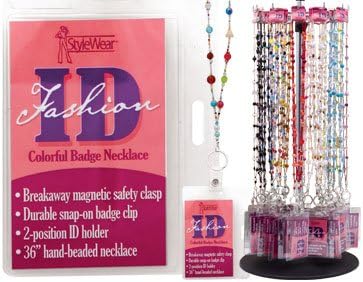 Fashion Id 36" Beaded Badge Holder Lanyard w/ Breakaway Neck