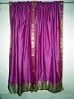 2 Violet Red Art Silk Sari Curtain Drape Panels Golden Green Border 84"