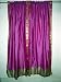 2 Violet Red Art Silk Sari Curtain Drape Panels Golden Green Border 84"