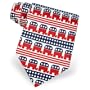 Men's Republican Stripe Polyester Tie by Parquet Novelties in White