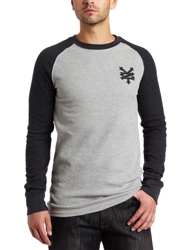 Zoo York Mens Home Plate Thermal Shirt, Gray, Small