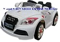 KID'S RIDE ON RECHARGEABLE AUDI STYLE WHITE CAR WITH 4 WAYS PARENTAL REMOTE CONTROL+MP3 AUDIO INPUT