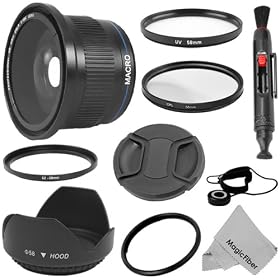 Professional Accessory Kit for CANON PowerShot SX40 HS (SX30 SX20) IS - Includes: 0.40X Wide Angle (w/ Macro Portion) High Definition Lens + Conversion Lens Adapter + UV and Polarizer Filter + Tulip Flower Lens Hood + Lens Cleaning Pen + Center Pinch Lens Cap (w/ Cap Keeper) + MagicFiber Microfiber 